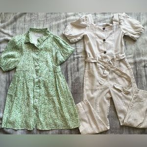 bundle of Zara girls shirt dress and jumpsuit